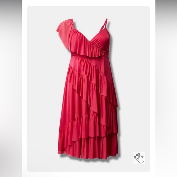 Torrid Pink Ruffle Dress - Torrid Size 6 - 6X - Plus Size 30 dress - Picture 3 of 7